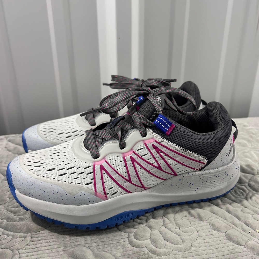 Avia All Terrain Womens Trail Running Shoes White Pink Grey Blue Sneakers Sz 6